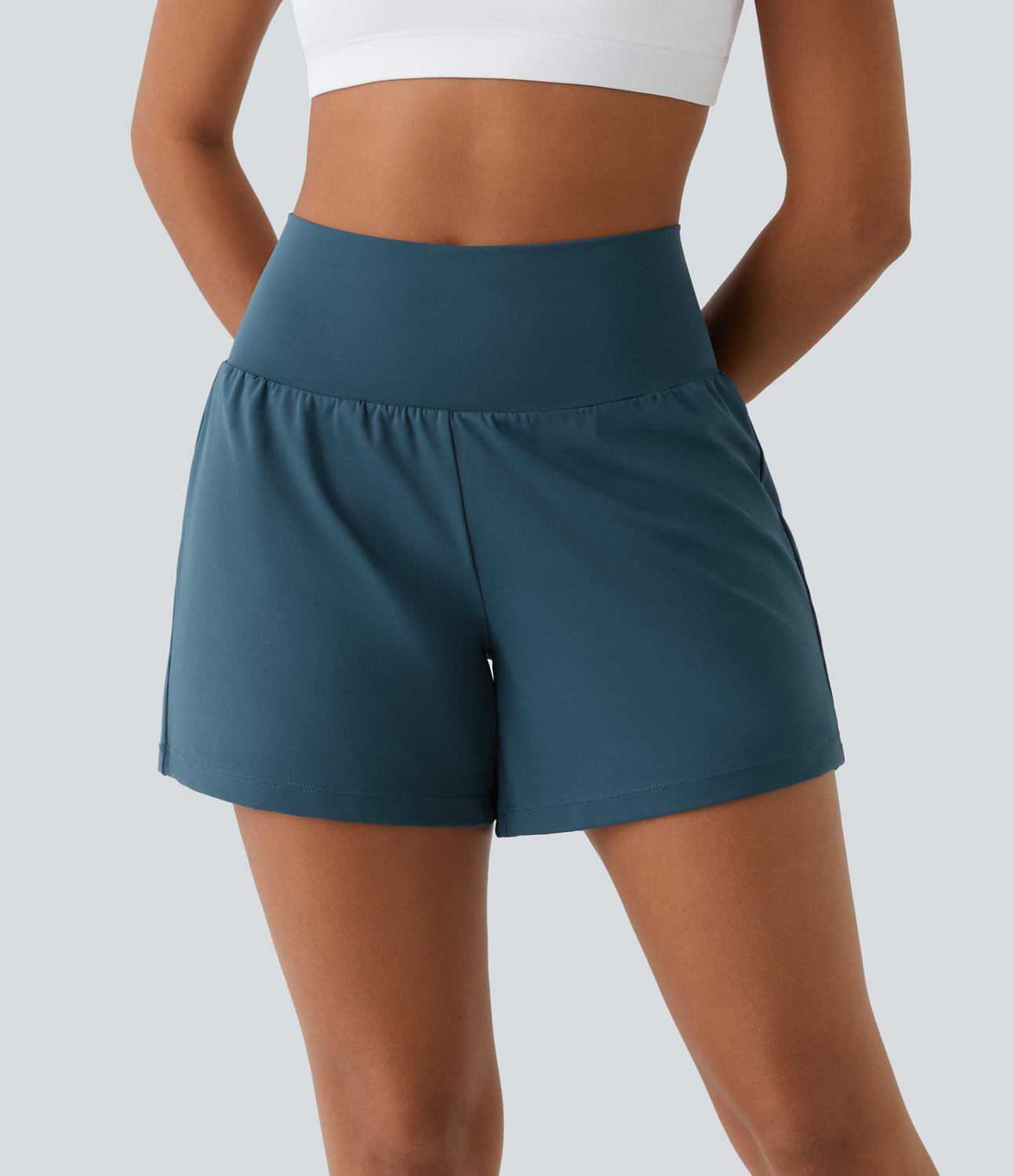 Hilara | 2-in-1 yogashort met hoge taille, achterzak en zijzak