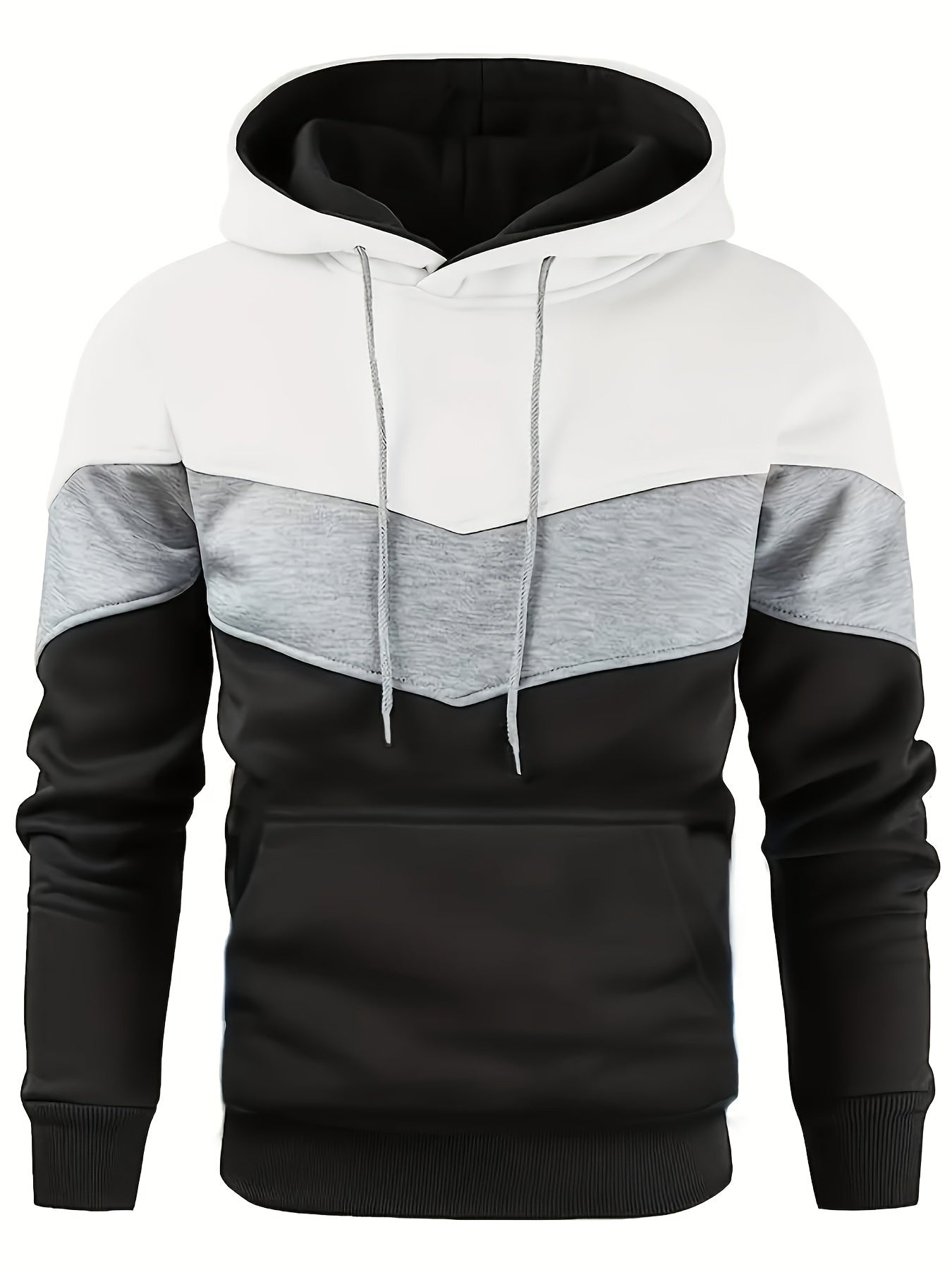 Ethan | Color Block Print Hoodie met Kangaroo Pocket voor Herfst en Winter