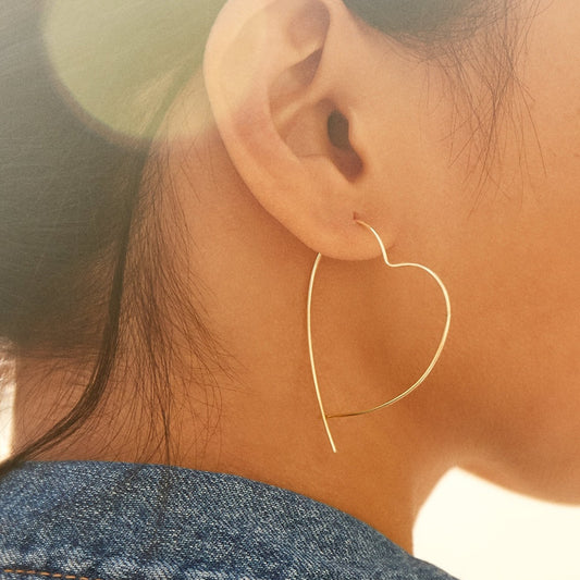 Emily | Unieke Hoepel Oorbellen met Vintage Hart Ontwerp