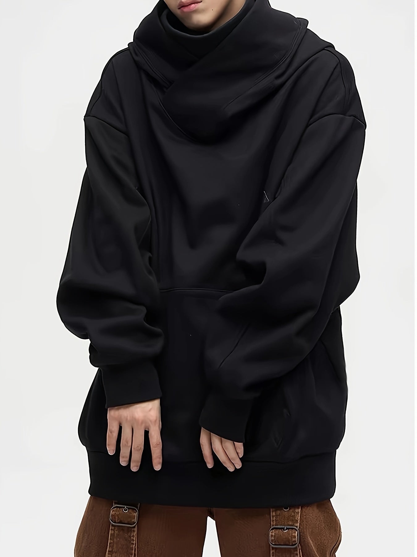 Chris | Oversized Hoodie met Turtle Neck en Fleece voor Vrijetijdskleding