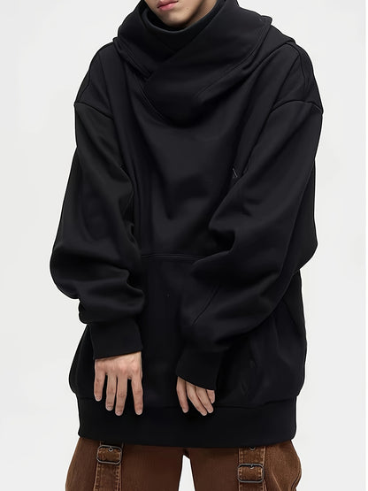 Chris | Oversized Hoodie met Turtle Neck en Fleece voor Vrijetijdskleding