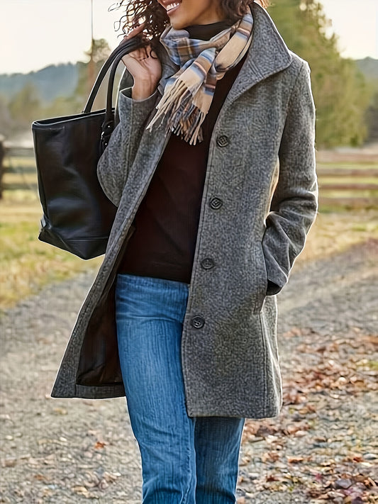 Emma | Elegante enkelknops jas voor dames – perfect voor herfst & winter