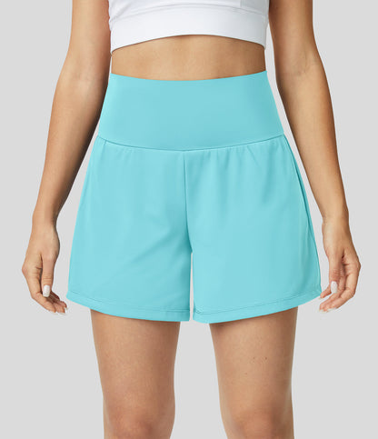 Hilara | 2-in-1 yogashort met hoge taille, achterzak en zijzak