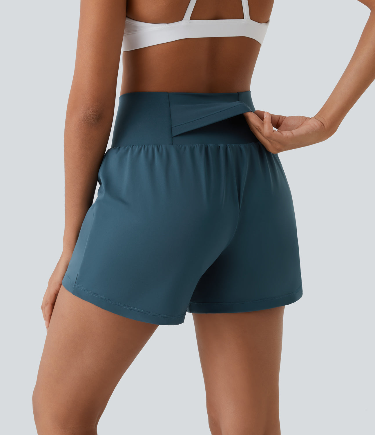Hilara | 2-in-1 yogashort met hoge taille, achterzak en zijzak