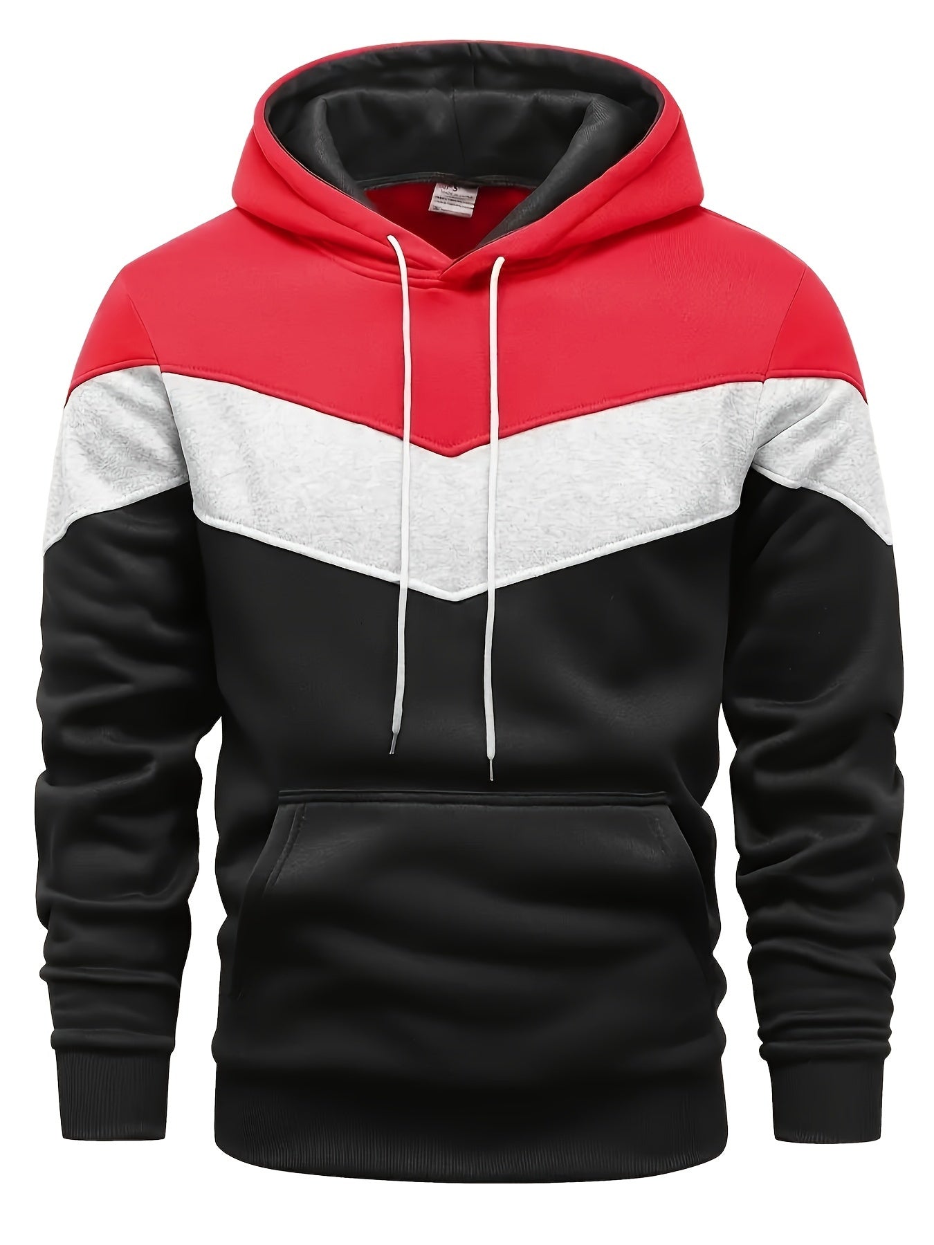 Ethan | Color Block Print Hoodie met Kangaroo Pocket voor Herfst en Winter