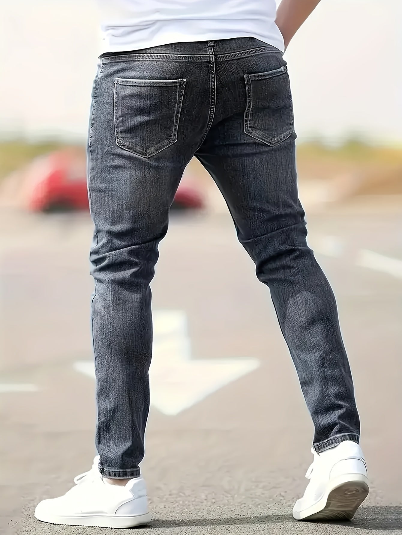 Benjamin | Ripped Design Slim Fit Jeans met Medium Stretch voor Lente en Zomer
