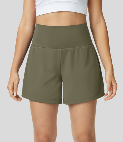 Hilara | 2-in-1 yogashort met hoge taille, achterzak en zijzak