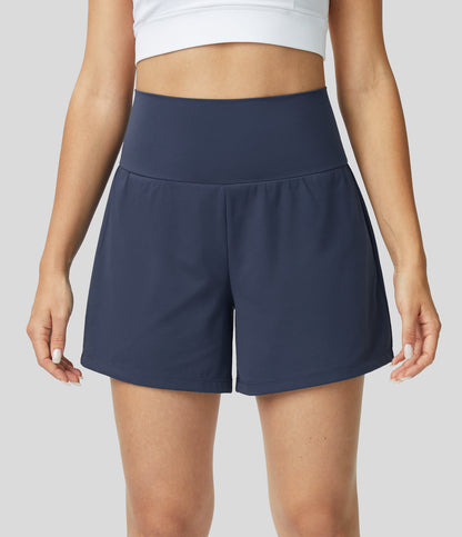 Hilara | 2-in-1 yogashort met hoge taille, achterzak en zijzak