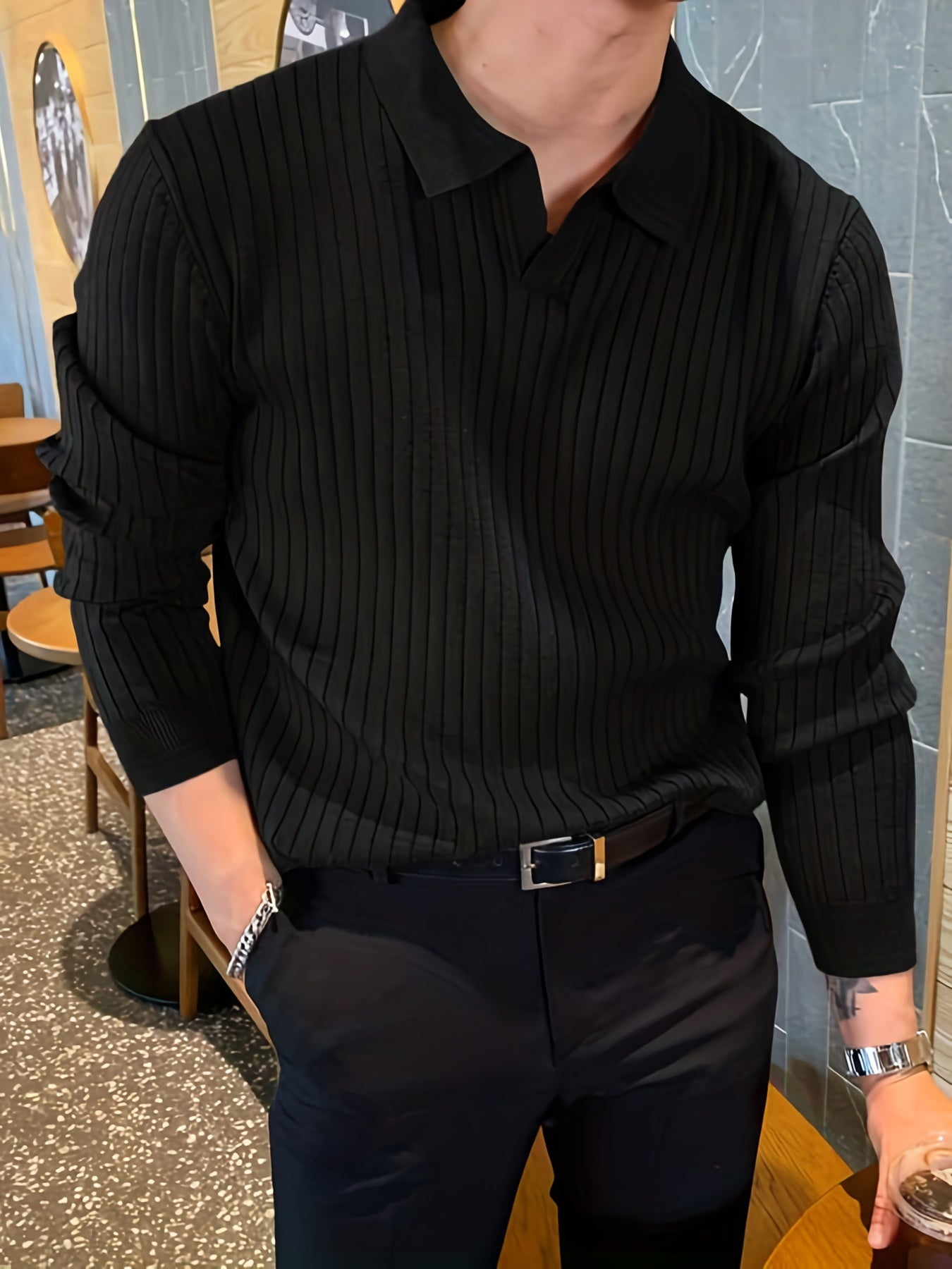 Daniel | Chic V-Hals Pullover met Stretch voor Herfst en Winter