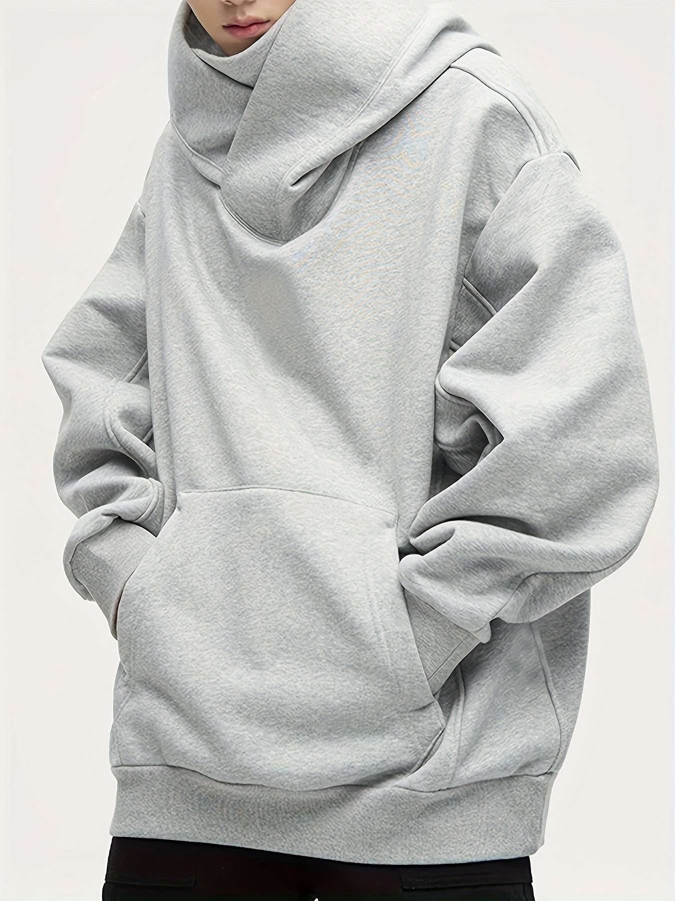 Chris | Oversized Hoodie met Turtle Neck en Fleece voor Vrijetijdskleding