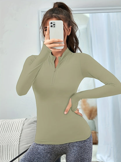 Lieke | Stijlvolle Yogatop met Halflange Rits en Slanke Pasvorm