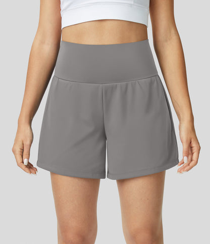 Hilara | 2-in-1 yogashort met hoge taille, achterzak en zijzak