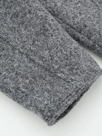 Anne Cropped Wol Look Herfst Jas Dames | Vrouwen Herfstjas Wol Grijs Zwart