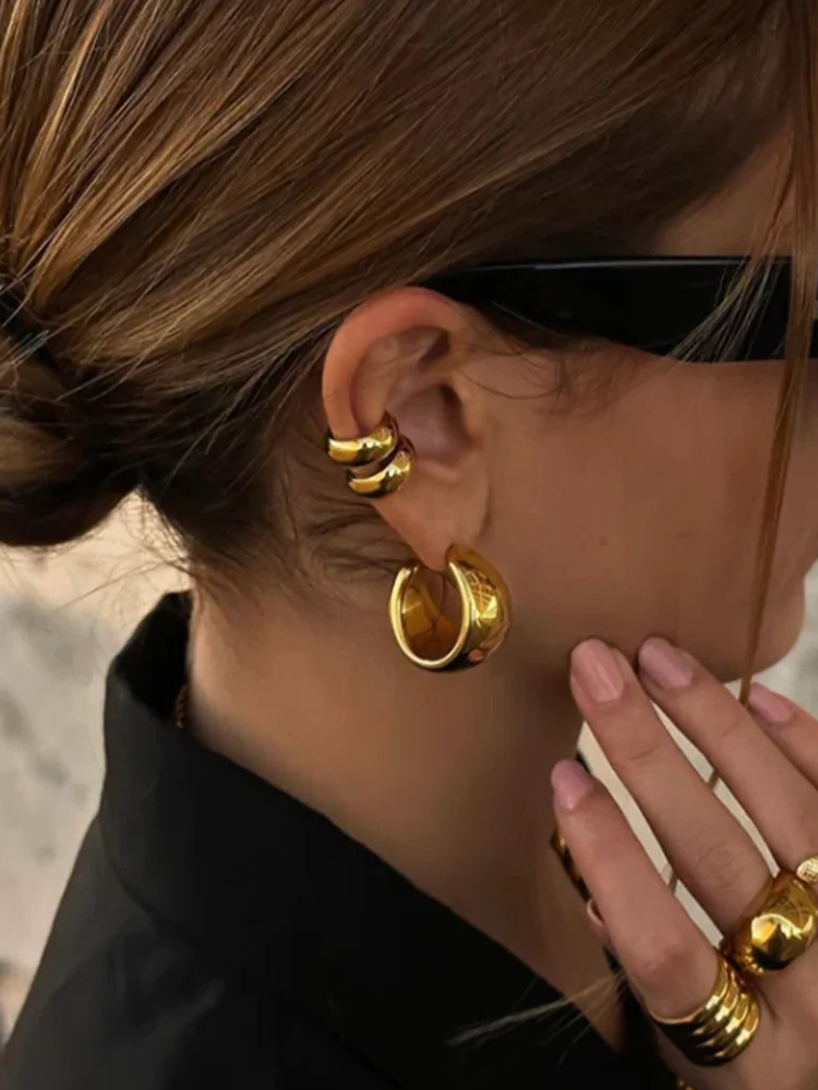Audrey Chunky Ear Cuff Goud