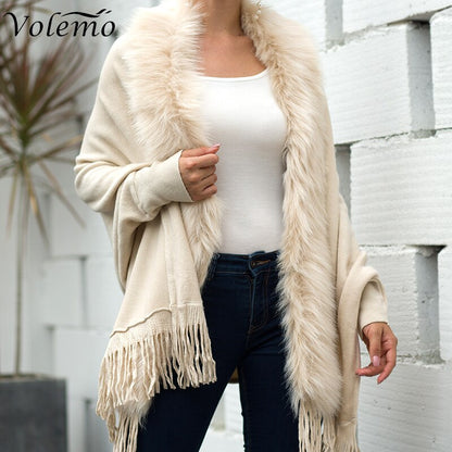 AbbysScarf I Wintersjaal Met Imitatiebont Voor Dames