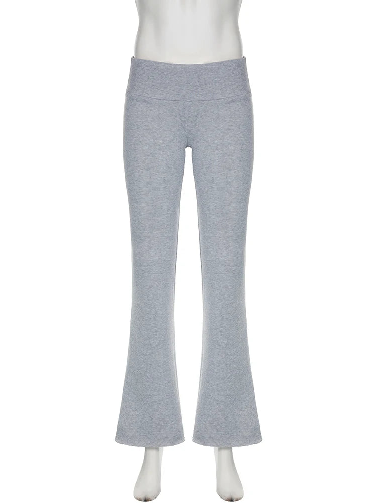 Ella | Trendy Flare Broek met Slanke Laars Uitsnijdingen