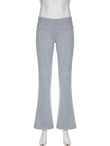 Ella | Trendy Flare Broek met Slanke Laars Uitsnijdingen