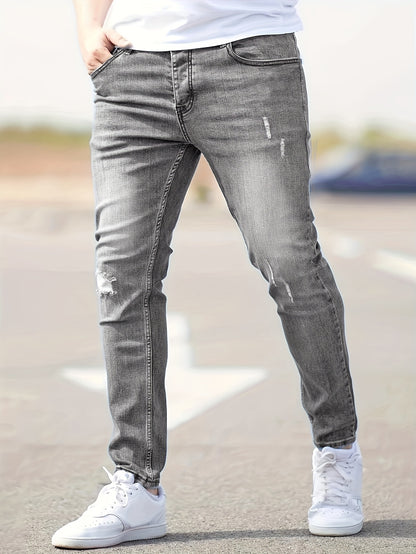 Benjamin | Ripped Design Slim Fit Jeans met Medium Stretch voor Lente en Zomer