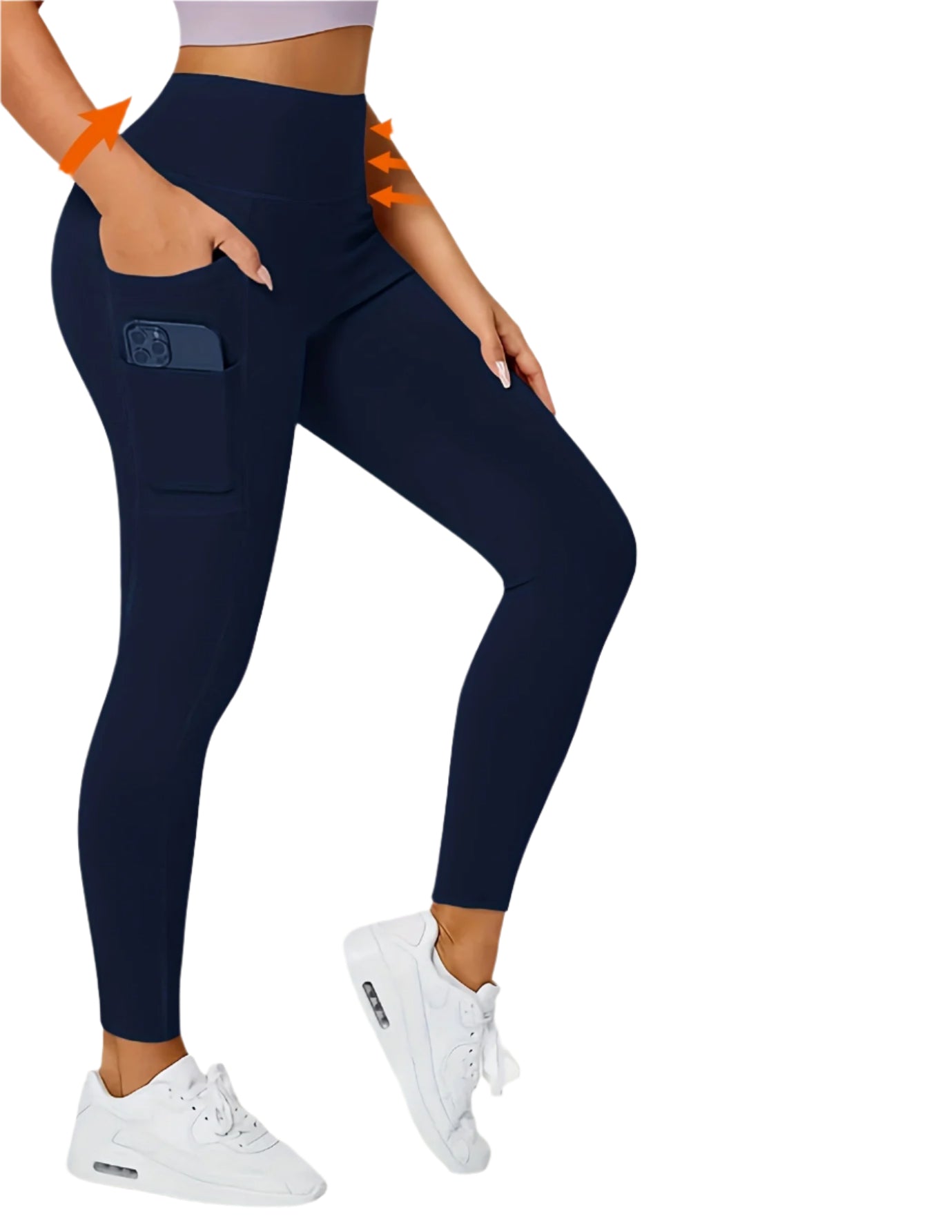 Lena | Effen Kleurige Yogabroek met Zak, Ideaal voor Hardlopen en Fitness