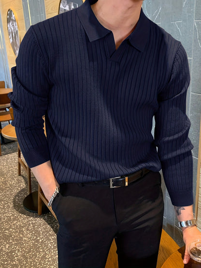 Daniel | Chic V-Hals Pullover met Stretch voor Herfst en Winter