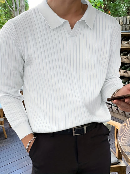 Daniel | Chic V-Hals Pullover met Stretch voor Herfst en Winter