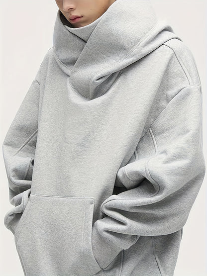 Chris | Oversized Hoodie met Turtle Neck en Fleece voor Vrijetijdskleding