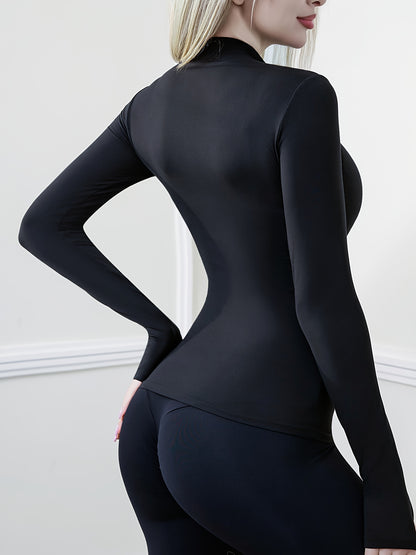 Lieke | Stijlvolle Yogatop met Halflange Rits en Slanke Pasvorm